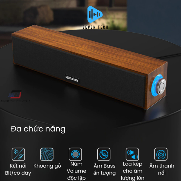 Loa bluetooth vi tính máy tính bass mạnh để bàn Seven Tech nghe nhạc phiên bản cao cấp có dây - Hình ảnh 5