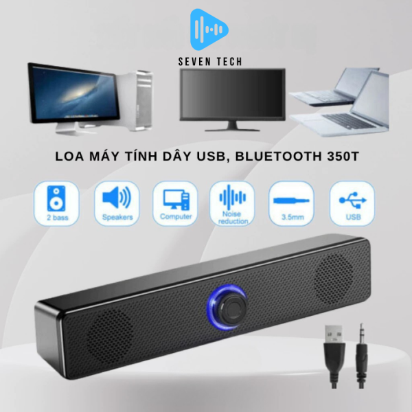 Loa bluetooth vi tính Seven Tech E-350T Bass Mạnh cho PC Laptop để bàn kết nối bluetooth điện thoại - Hình ảnh 2