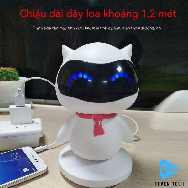 Loa hình con mèo dễ thương mini có dây - Hình ảnh 3