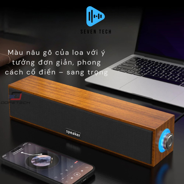 Loa bluetooth vi tính máy tính bass mạnh để bàn Seven Tech nghe nhạc phiên bản cao cấp có dây - Hình ảnh 4