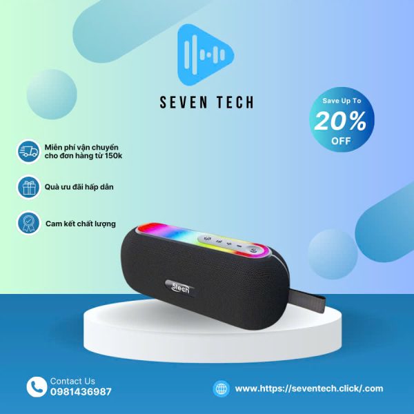 Loa bluetooth 5TECH BS5 chính hãng, loa di động cầm tay công suất lớn, pin trâu, nghe nhạc cực hay