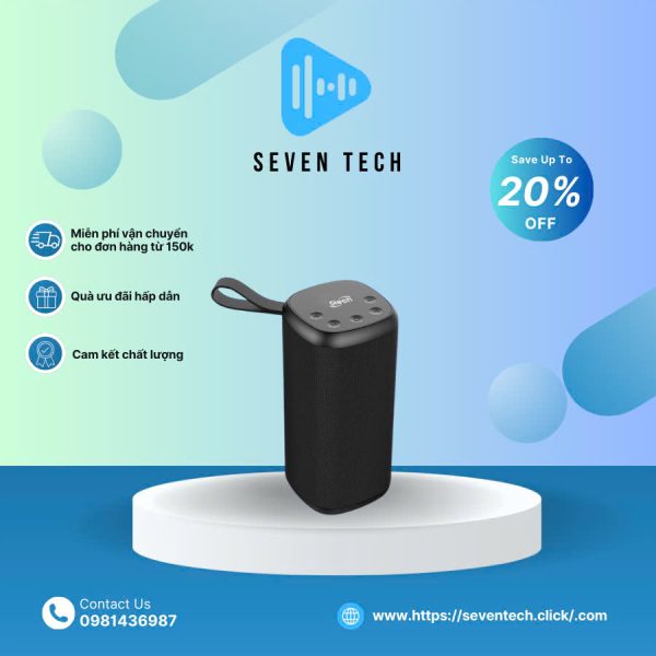 Loa bluetooth 5TECH BS2 chính hãng, loa mini cầm tay di động nghe nhạc cực hay